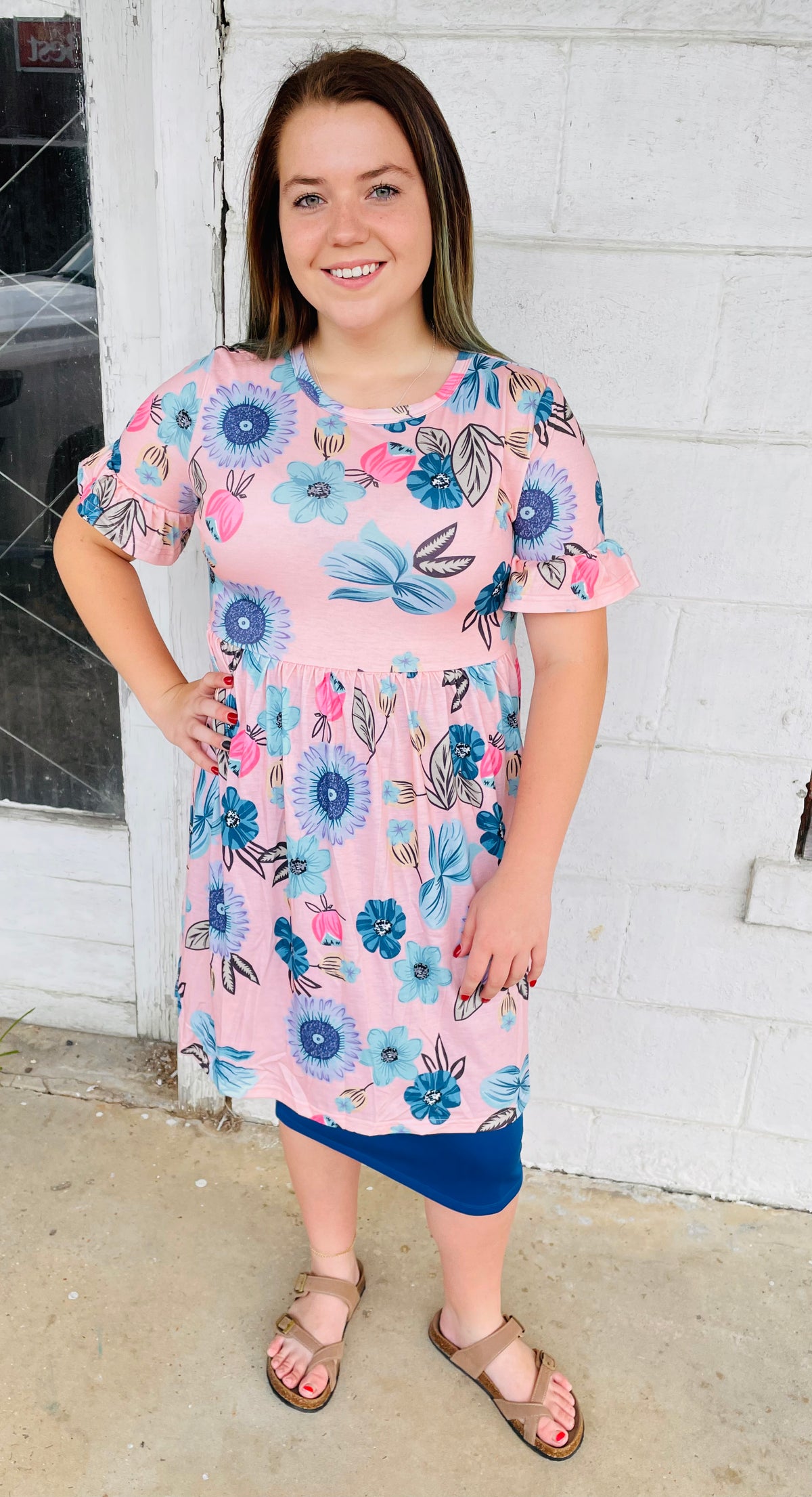 Pink & Blue Floral Top/Dress