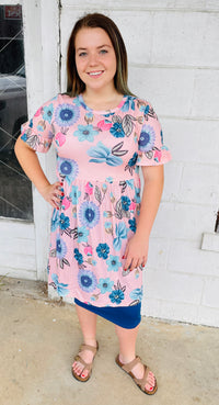 Pink & Blue Floral Top/Dress