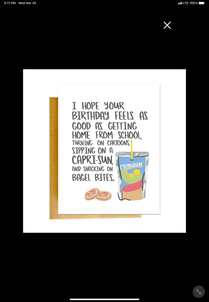 Bagel Bites Birthday Card