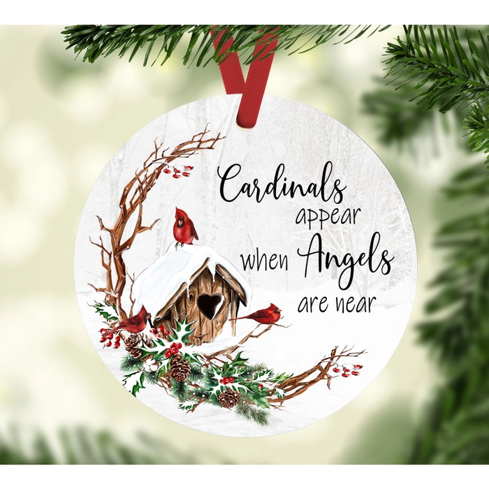 Cardinals Appear Christmas Ornament