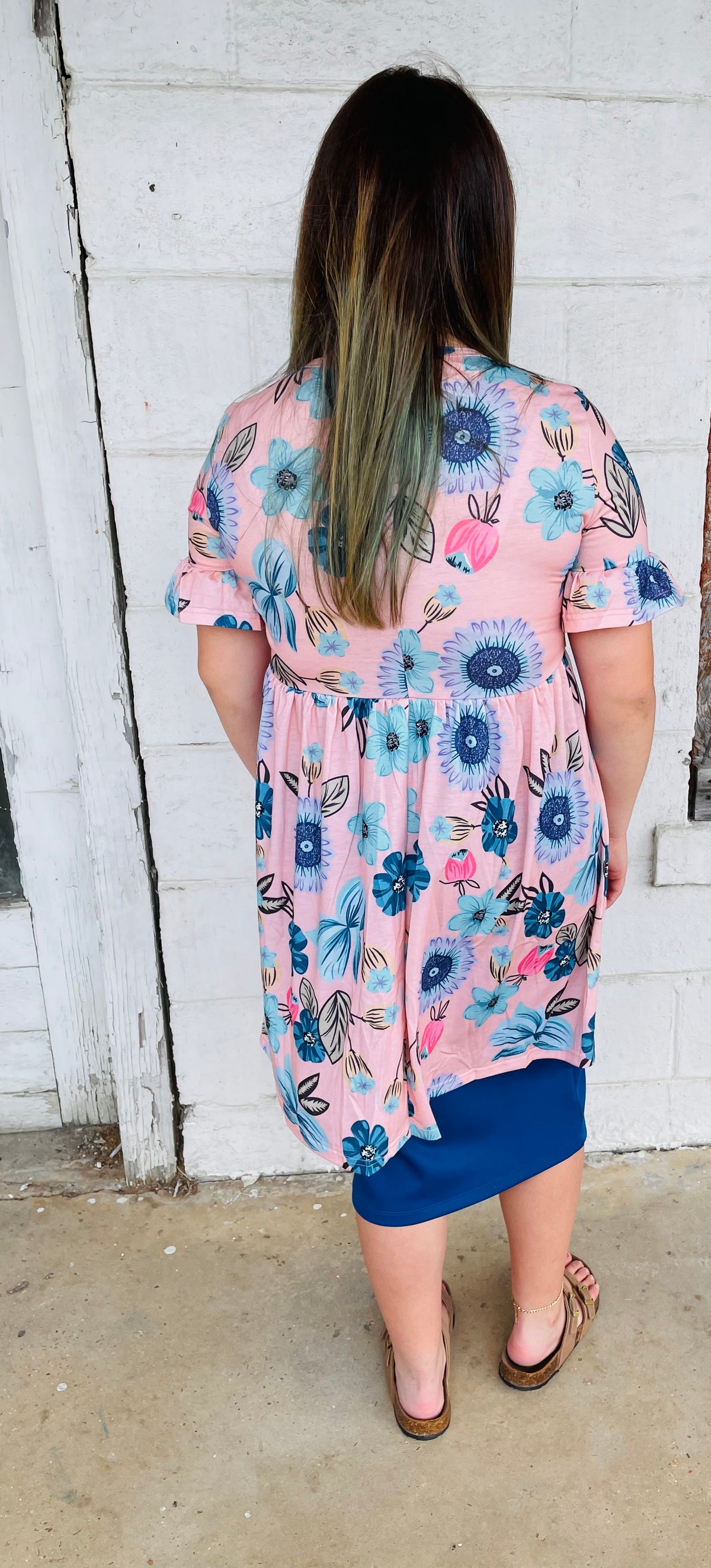 Pink & Blue Floral Top/Dress