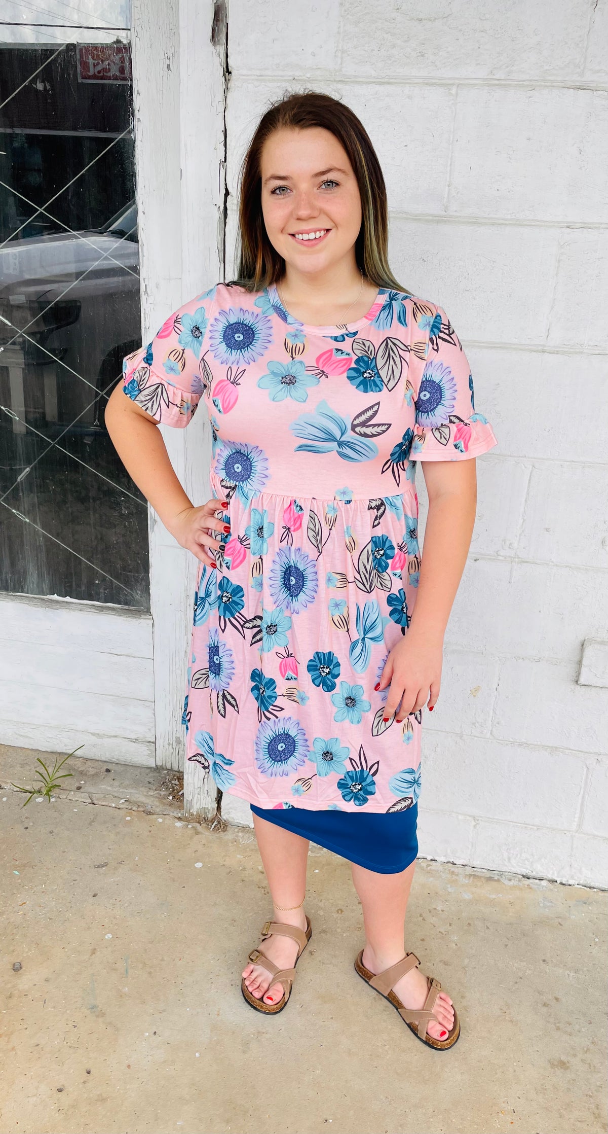 Pink & Blue Floral Top/Dress