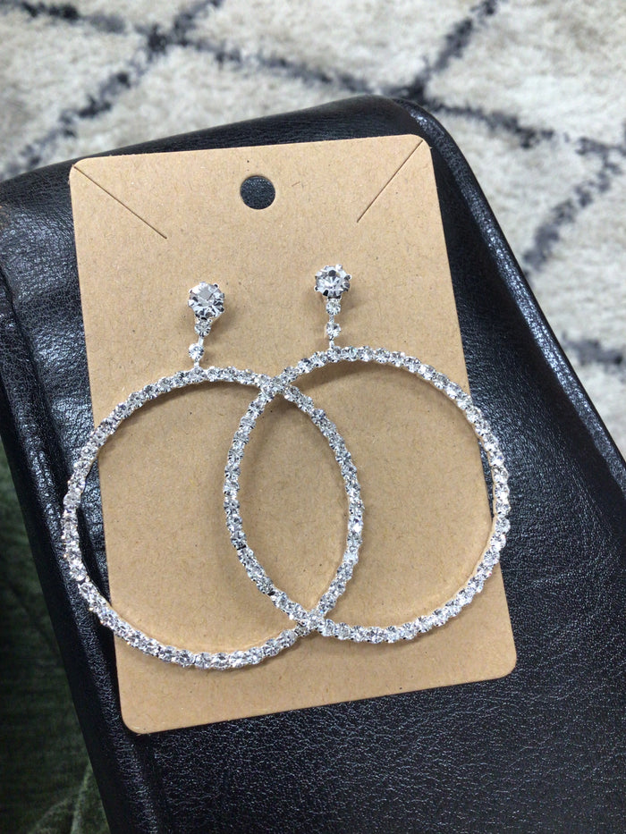 Rhinestone Circle Hoops