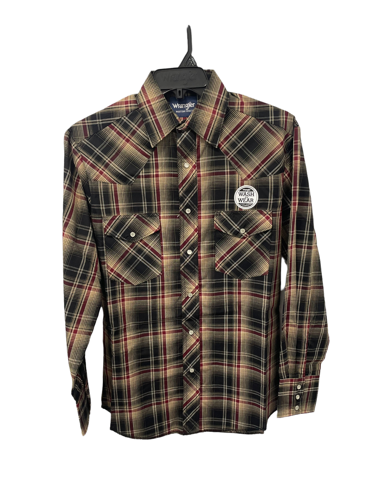 Wrangler Blk./Burg Sport Western Snap Shirt