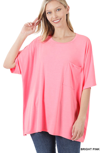 THE EVIE TEE- BRIGHT PINK