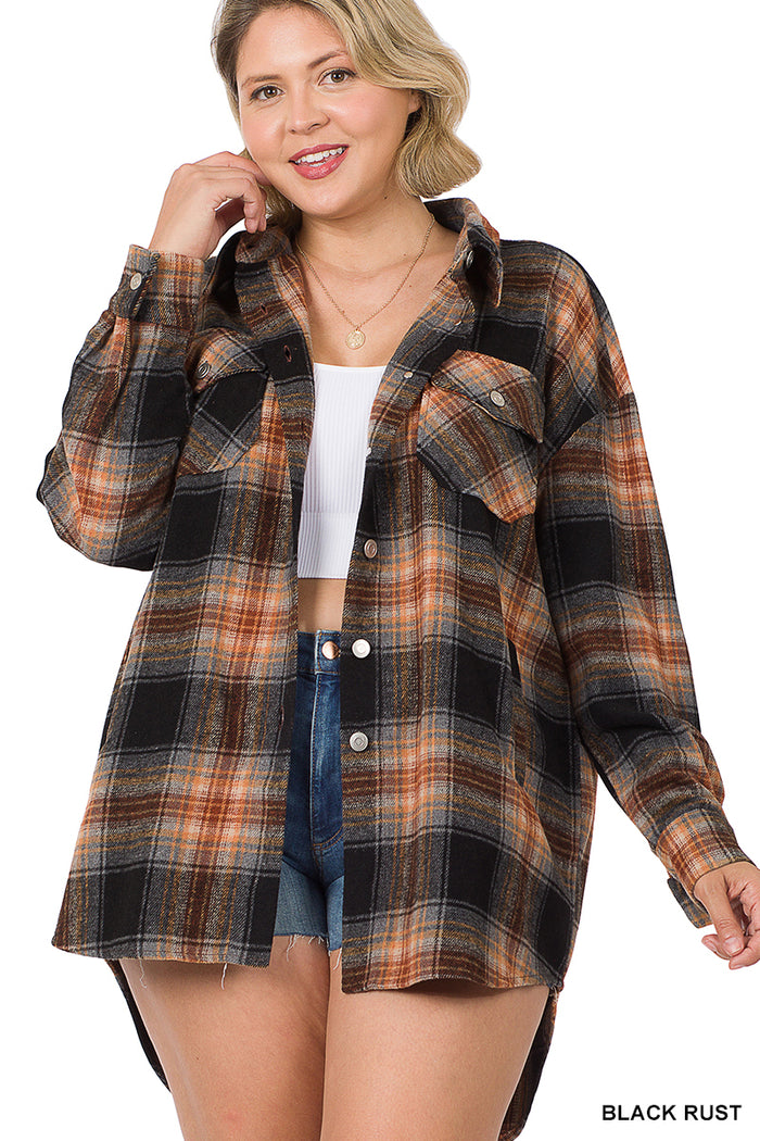 Curvy Oversized Plaid Shacket