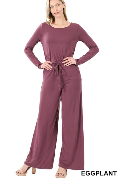 Solid Long Sleeve Jumpsuit