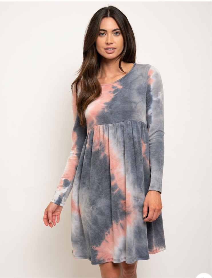 Long Sleeve Tye-Dye Top/Dress