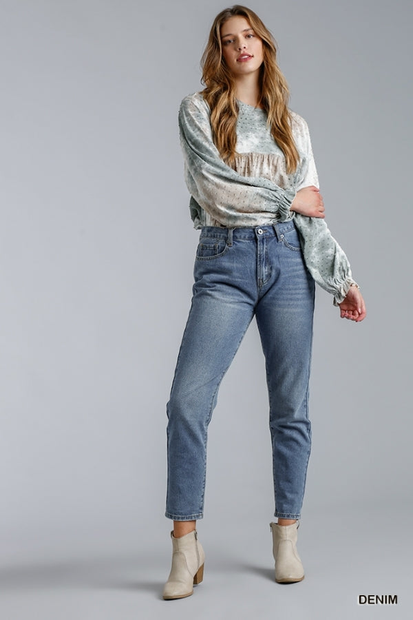 High Rise Non-Stretch Mom Jeans