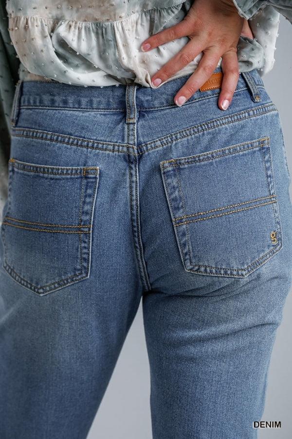 High Rise Non-Stretch Mom Jeans