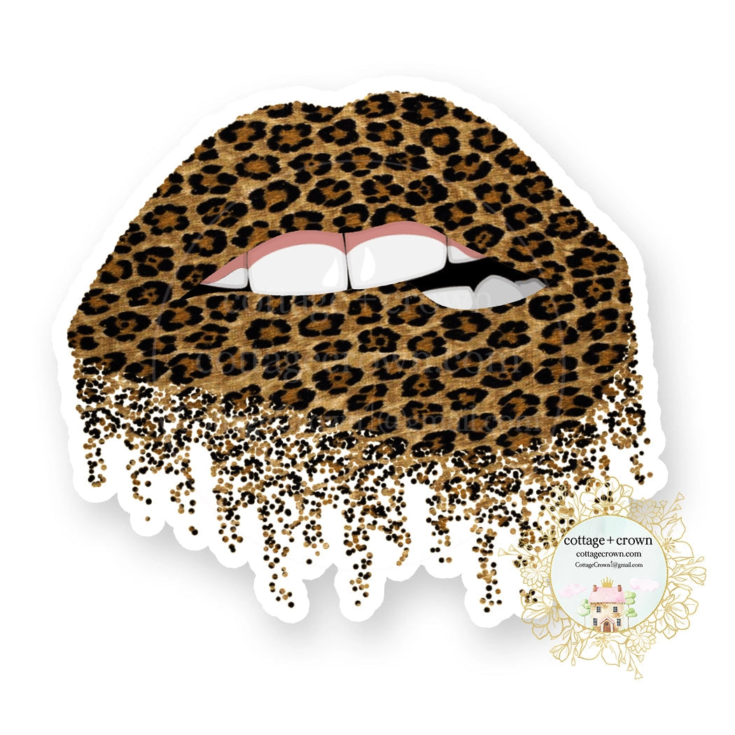 Leopard Print Lips Sticker