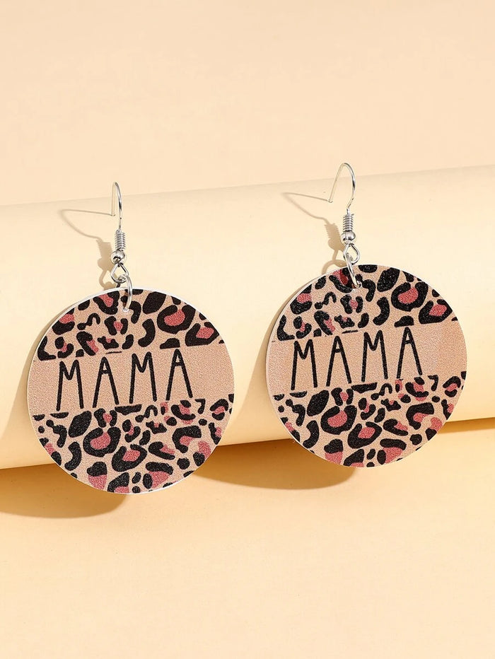 MAMA Leopard Circle Earrings