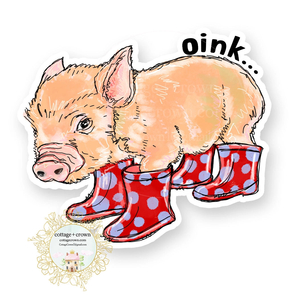Pig in Boots Sticker