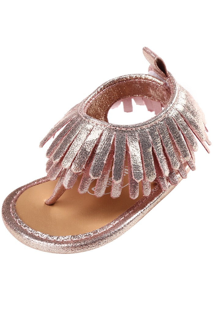 Infant/ Toddler Pink Moccasin Flat Soft Sole Sandals